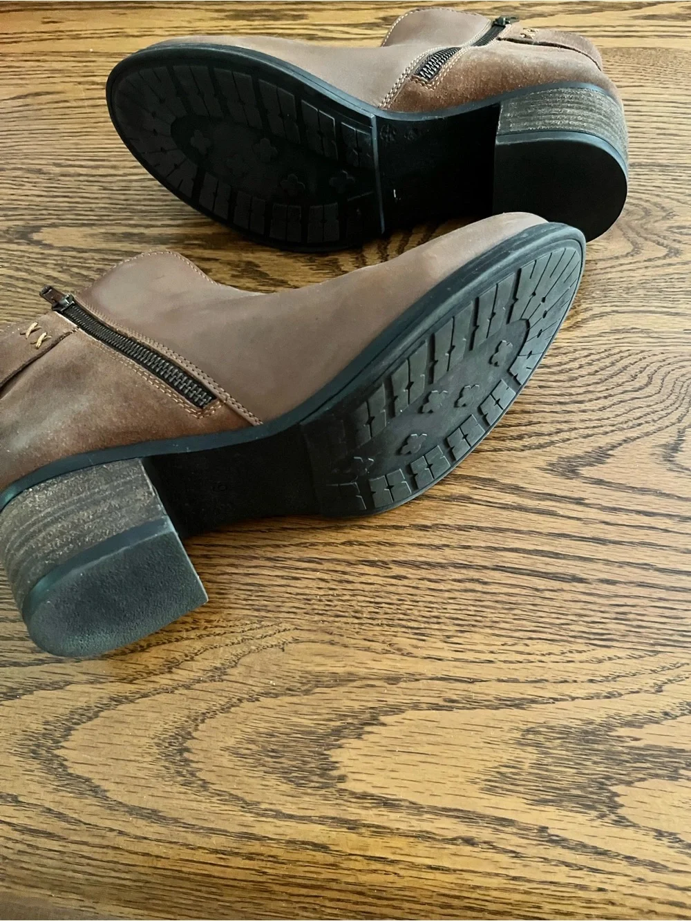Skechers Tan-Brown Low Heel Ankle Booties